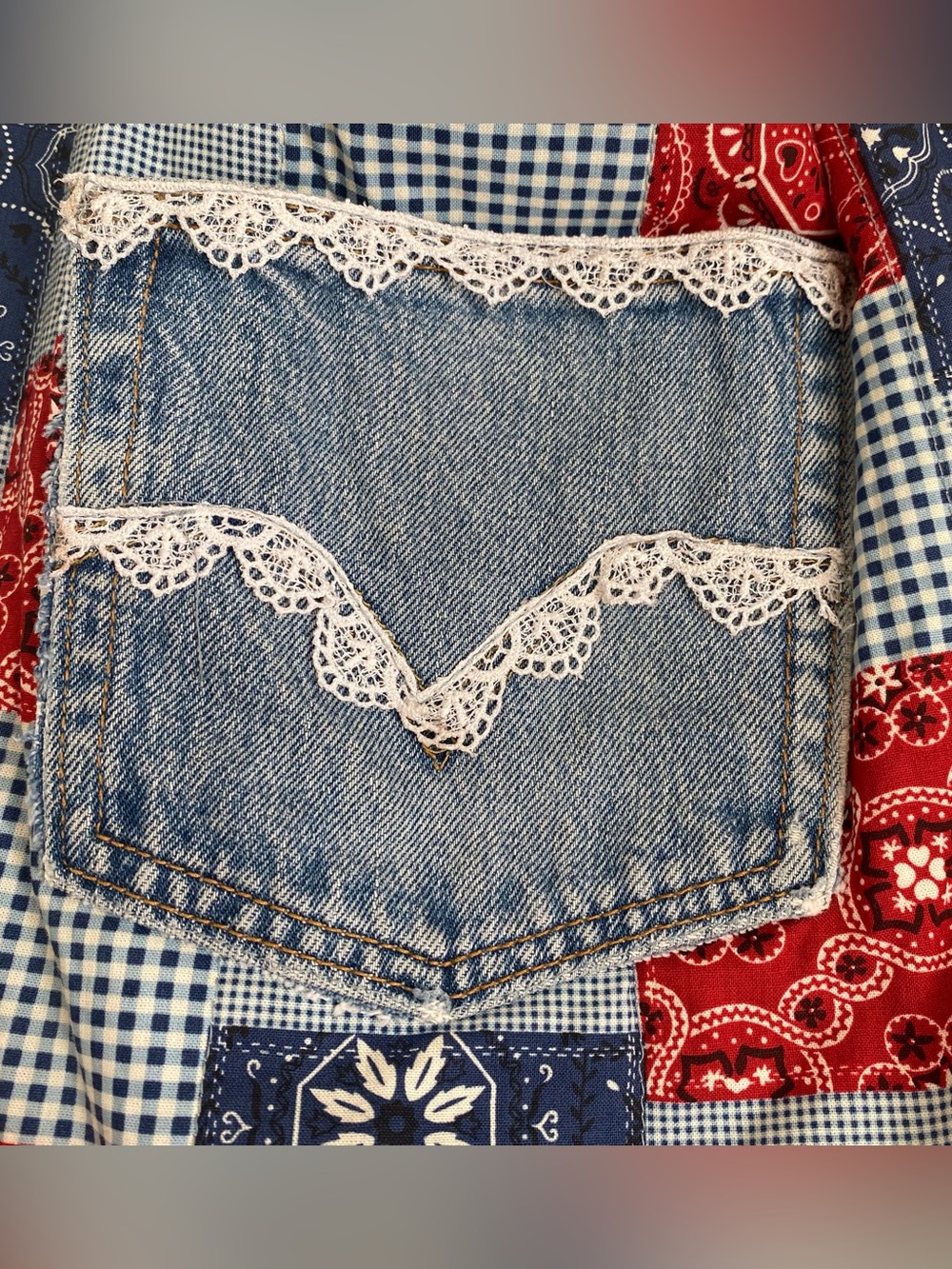Handmade patchwork tote bag - Picture 8 of 10